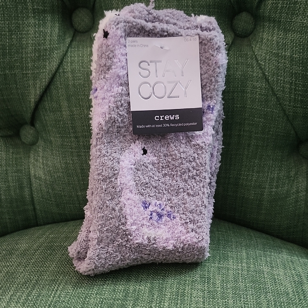 Stay Cozy Purple Fuzzy Socks